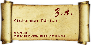 Zicherman Adrián névjegykártya